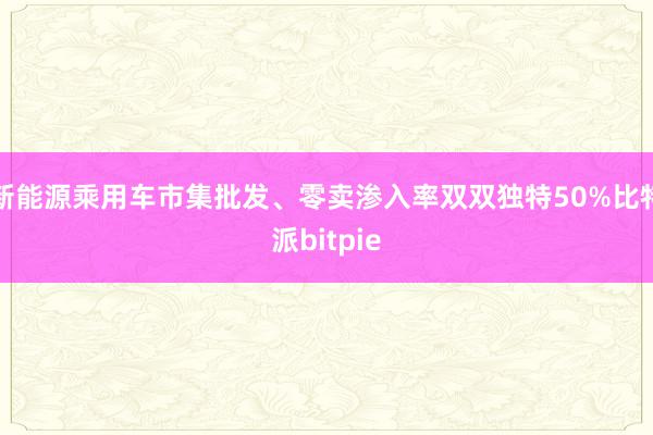 新能源乘用车市集批发、零卖渗入率双双独特50%比特派bitpie