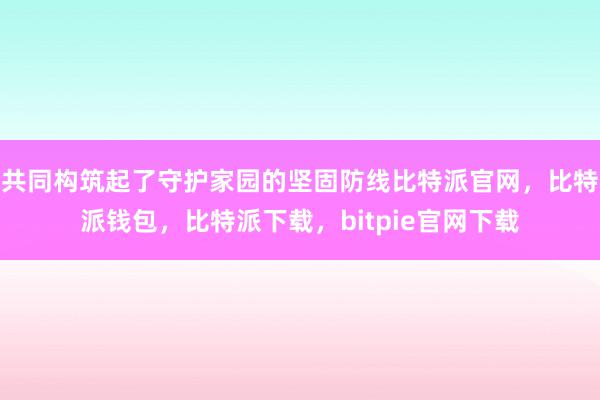 共同构筑起了守护家园的坚固防线比特派官网，比特派钱包，比特派下载，bitpie官网下载