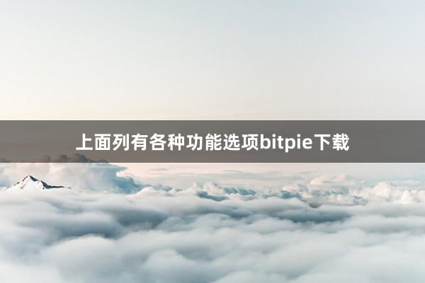 上面列有各种功能选项bitpie下载