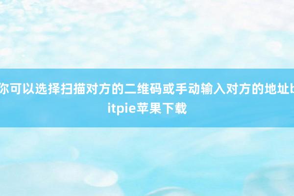 你可以选择扫描对方的二维码或手动输入对方的地址bitpie苹果下载