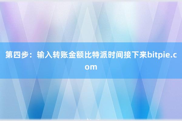 第四步：输入转账金额比特派时间接下来bitpie.com