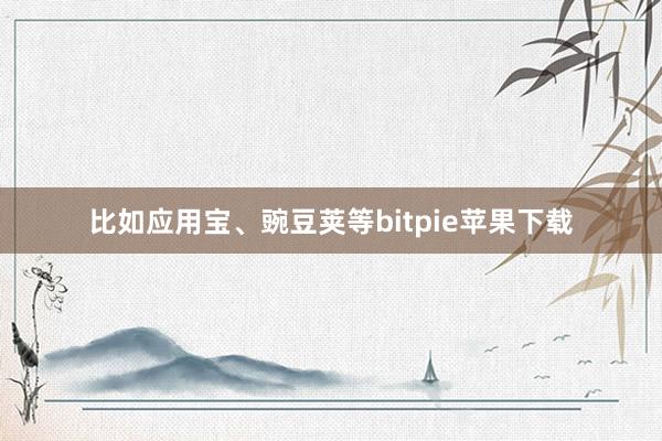 比如应用宝、豌豆荚等bitpie苹果下载