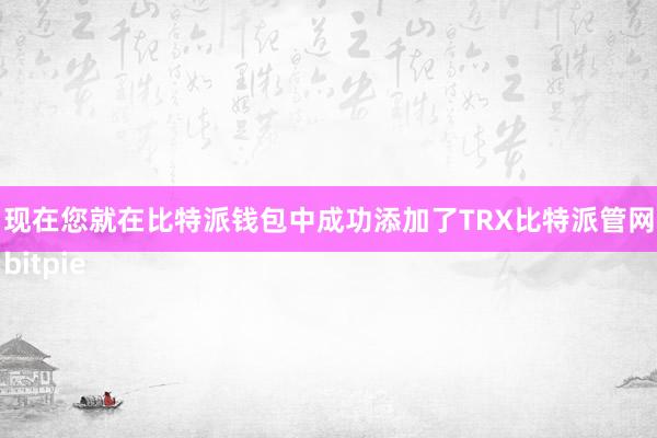 现在您就在比特派钱包中成功添加了TRX比特派管网
bitpie