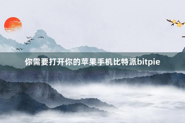 你需要打开你的苹果手机比特派bitpie