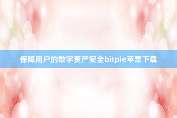 保障用户的数字资产安全bitpie苹果下载