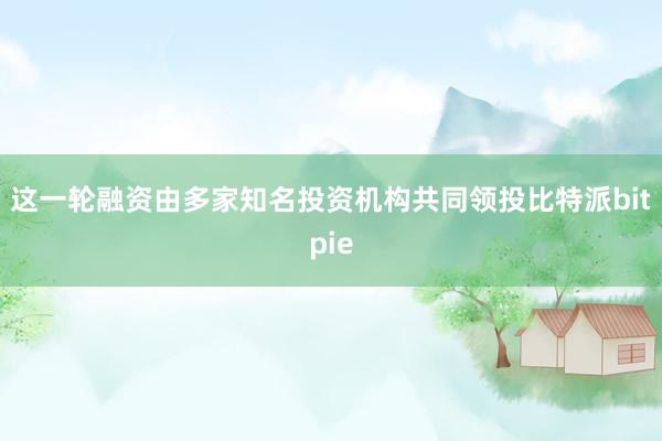 这一轮融资由多家知名投资机构共同领投比特派bitpie