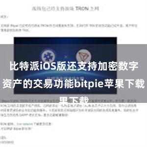 比特派iOS版还支持加密数字资产的交易功能bitpie苹果下载